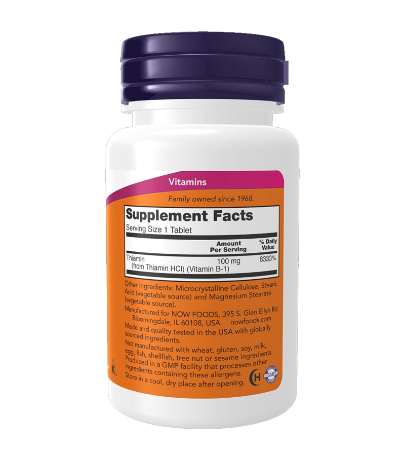 Vitamin B-1 100 mg - 100 Tablets