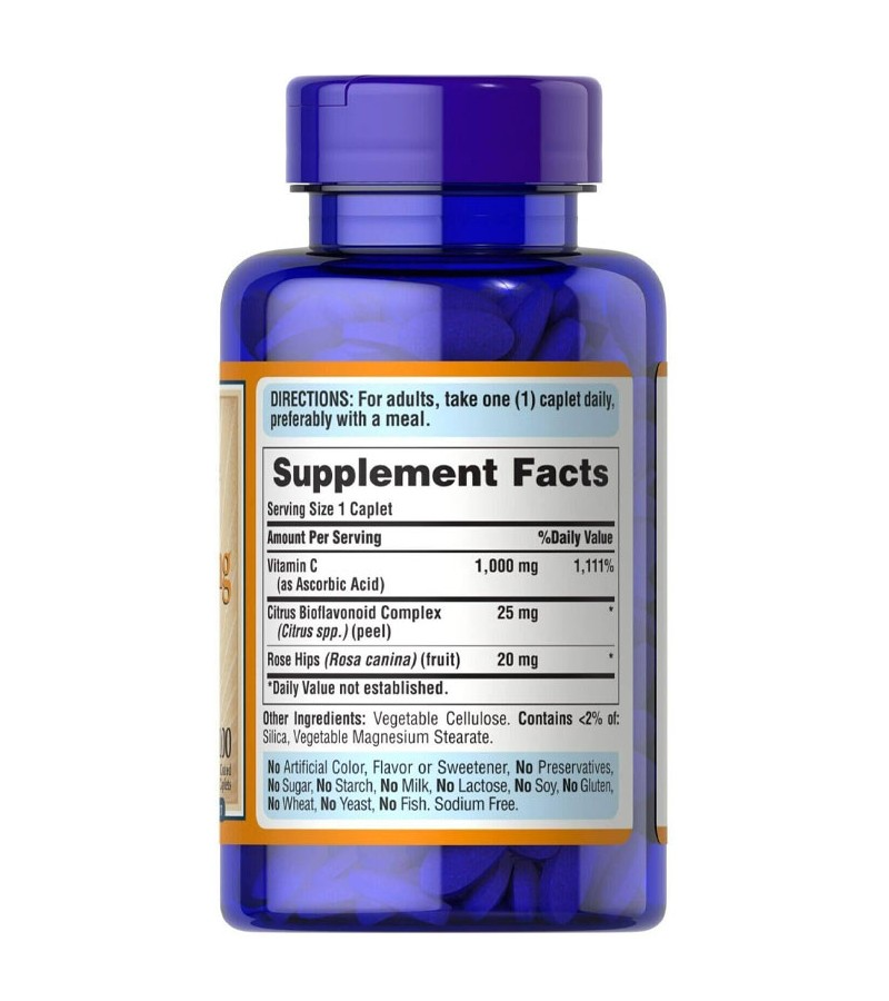 Vitamin C 1000 mg with Bioflavonoids & Wild Rose Hips - 100 Caplets