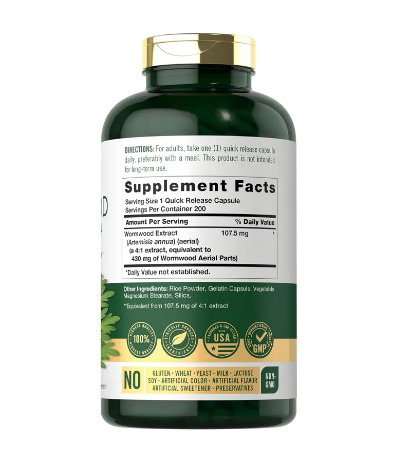 Wormwood 430 mg - 200 Capsules