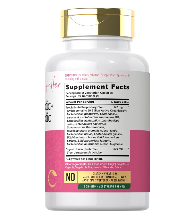 Probiotic and Prebiotic for Women 50 Billion - 50 Capsules