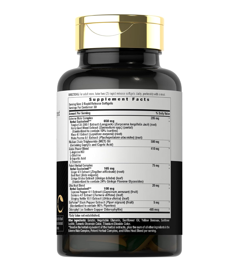 Ultra Libido for Men, Extreme Male Formula - 60 Softgel