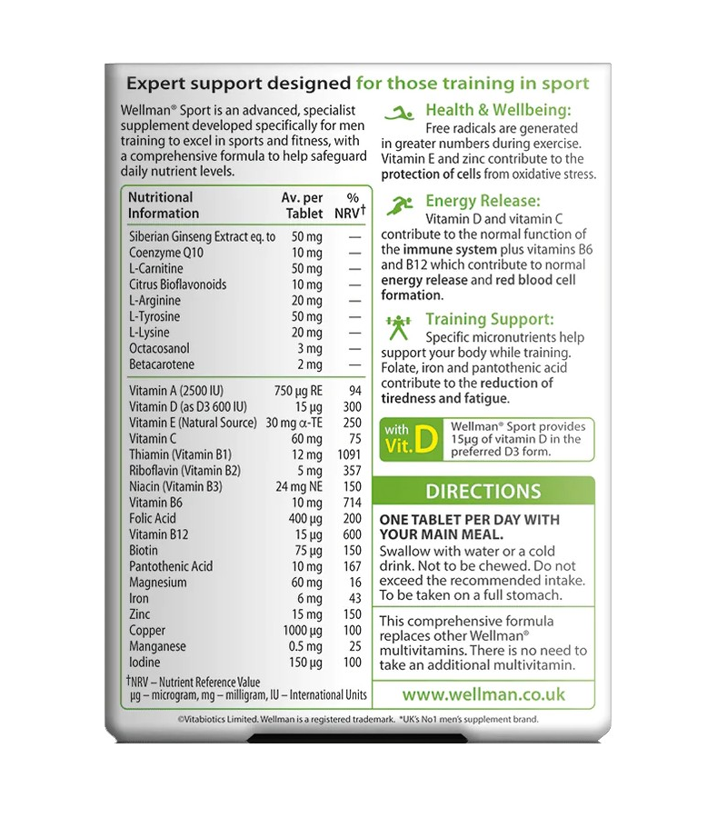 Wellman Sport - 30 Tablets