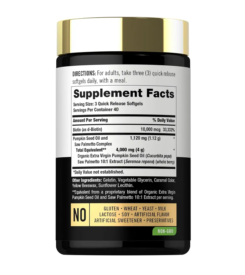Pumpkin Seed Oil with Saw Palmetto 4000 Mg - 120 Softgel