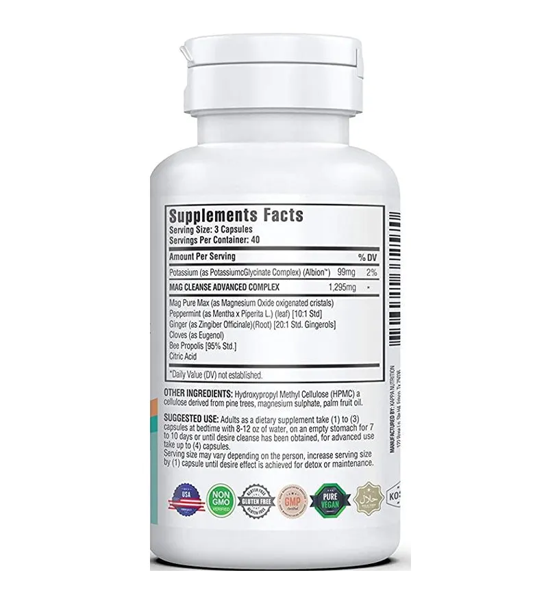 MAG CLEANSE  7 IN 1 ADVANCED COMPLEX  Detox for Digestive Health, Weight Loss - 120 Capsules