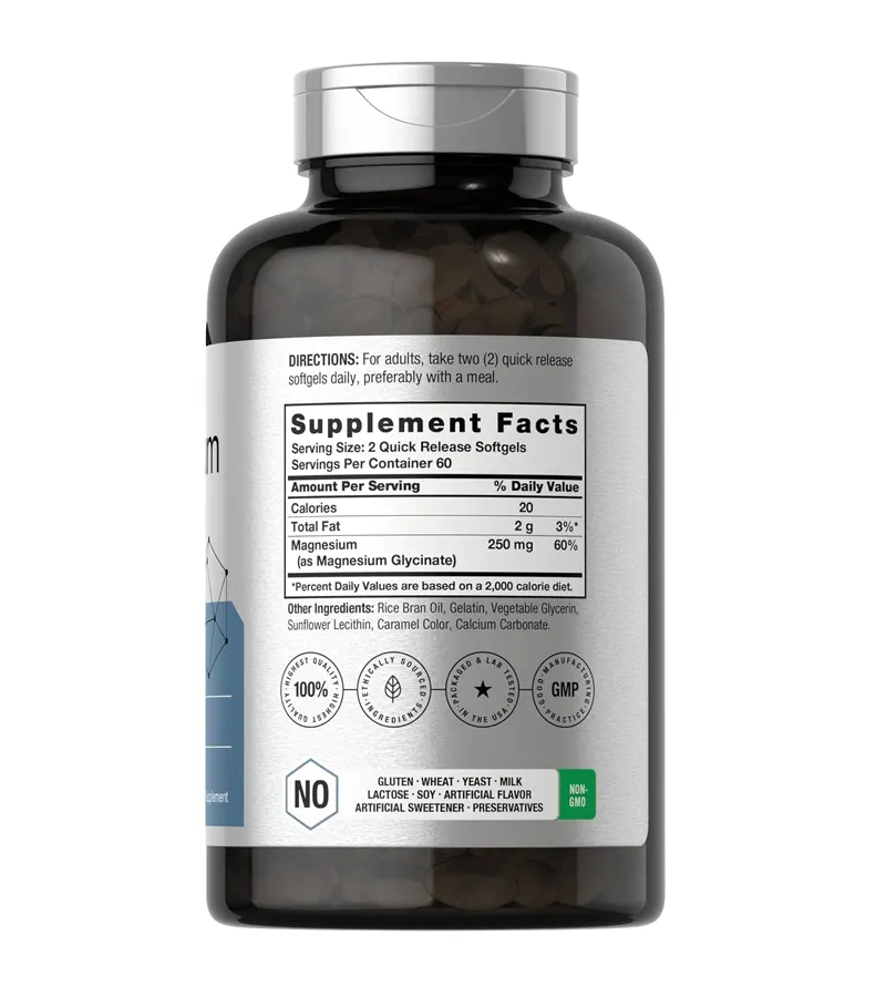 Magnesium Glycinate 250mg - 120 Softgels