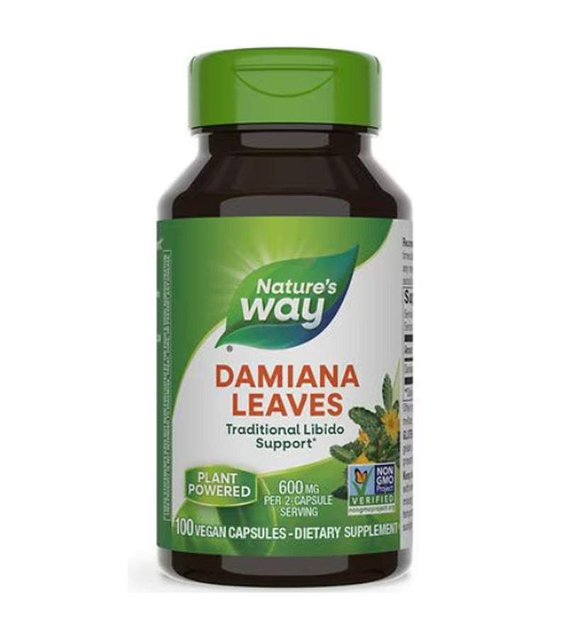 Damiana Leaves 600 mg - 100 Capsules