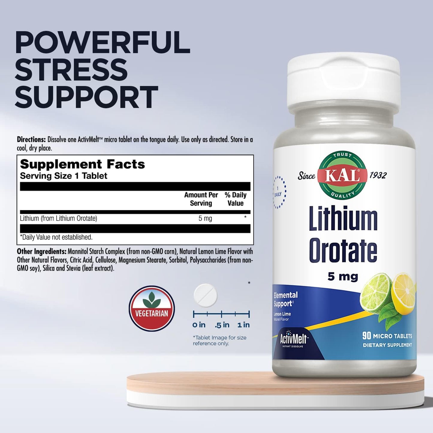 Lithium Orotate 5 mg Lemon Lime Flavor - 90 Dissolve Tablets