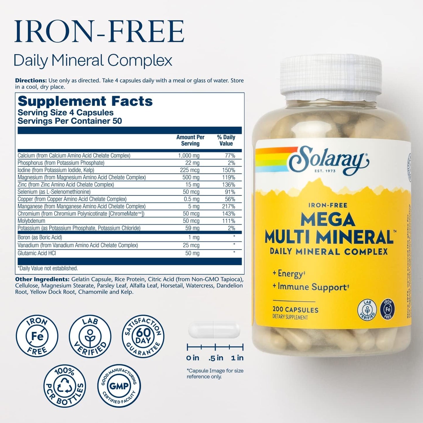 Mega Multi Mineral (Iron free) - 200 Capsules