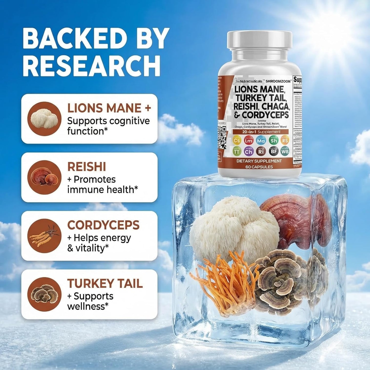 Lions Mane 20 in 1 Mushroom - 60 Capsules