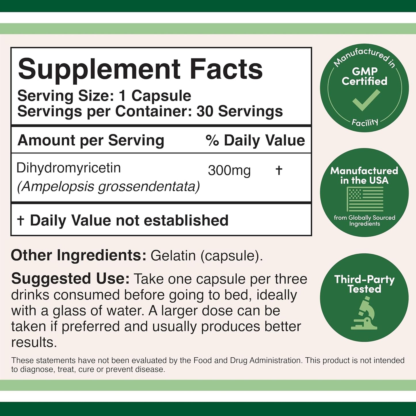 DHM 300 Supplement - 30 Capsules