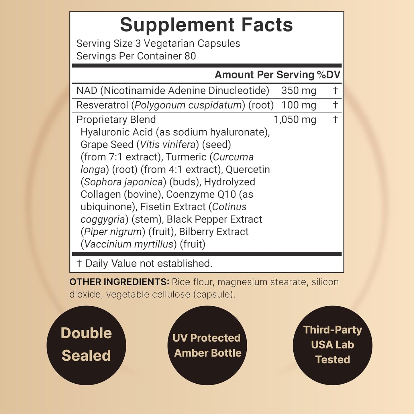 NAD+ Complex 1500mg,11 IN 1 - 240 Veggie Capsules