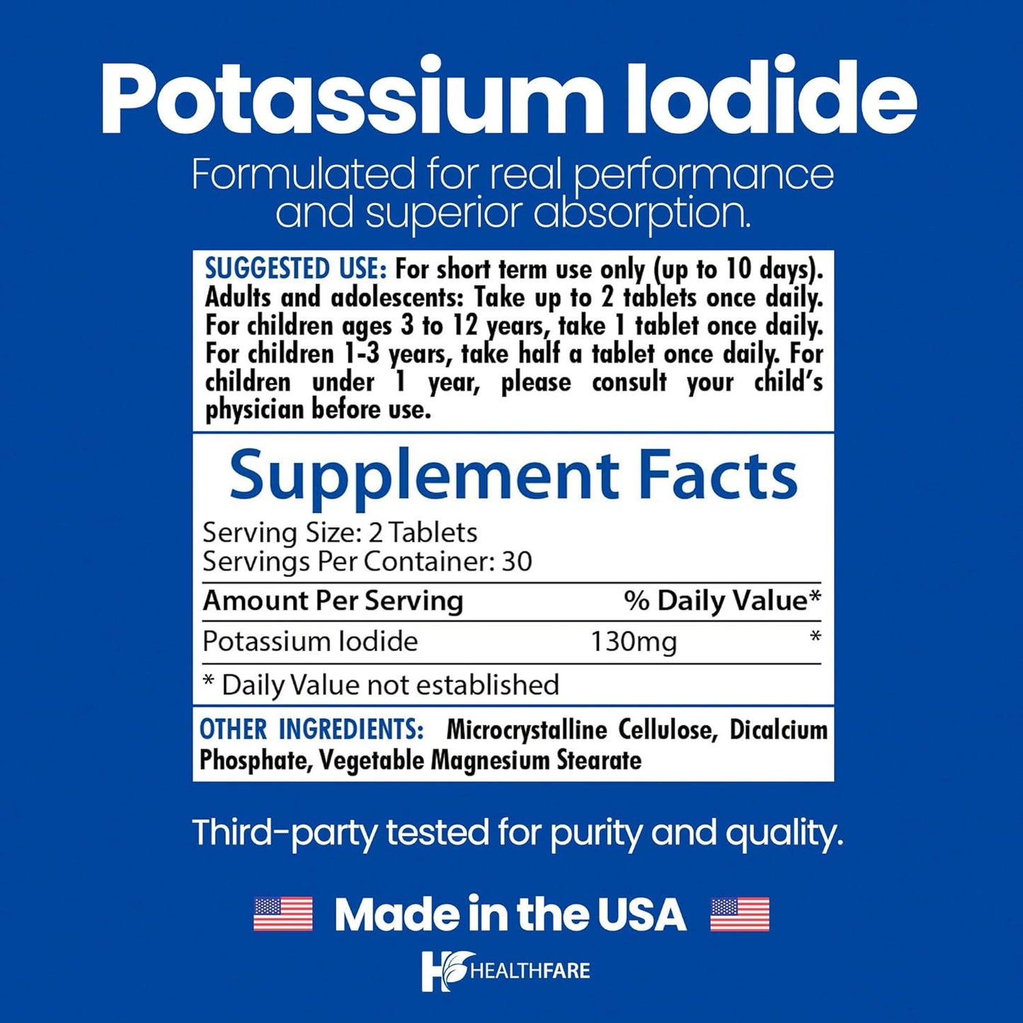 Potassium Iodide 130 mg - 60 Tablets