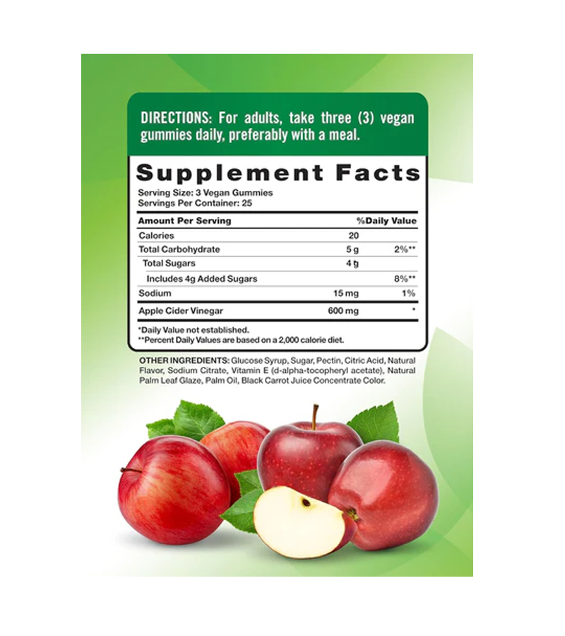 APPLE CIDER VINEGAR 600 MG - 75 Gummies