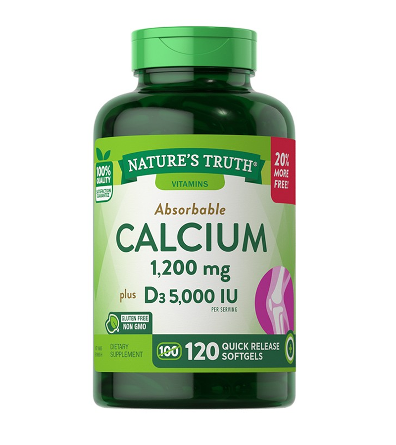 Absorbable Calcium 1,200 mg plus D3 5,000 IU - 120 Quick Release Softgels