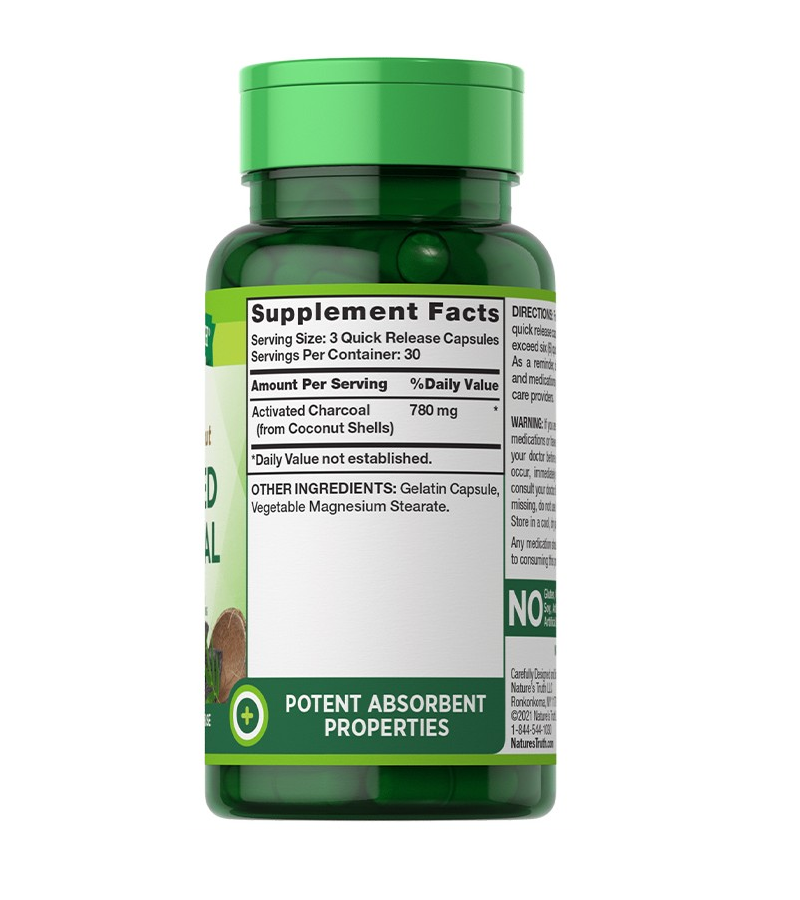 Activated Charcoal 780mg - 90 Capsules