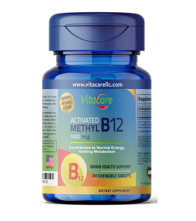 Activated Methyl B12 1000mcg - 30 Chewable Tablets