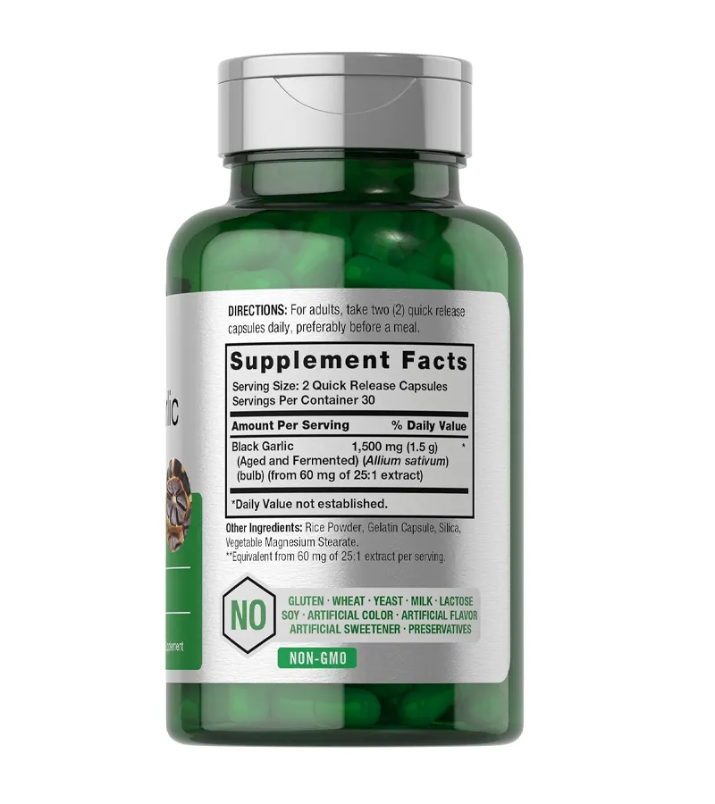 Aged Black Garlic Extract 1500mg - 60 Capsules