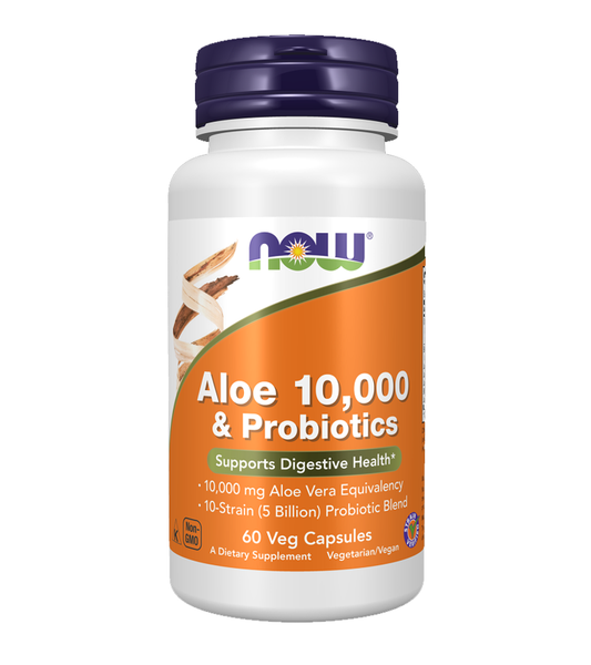 Aloe Vera 10,000 & Probiotics - 60 Veg Capsules