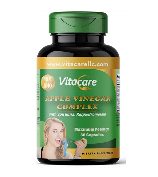 Apple Vinegar Complex with Spirulina, Kelp and Bromelain - 30 Capsules