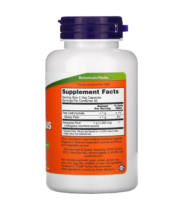 Astragalus 500 mg -100 Veg Capsules