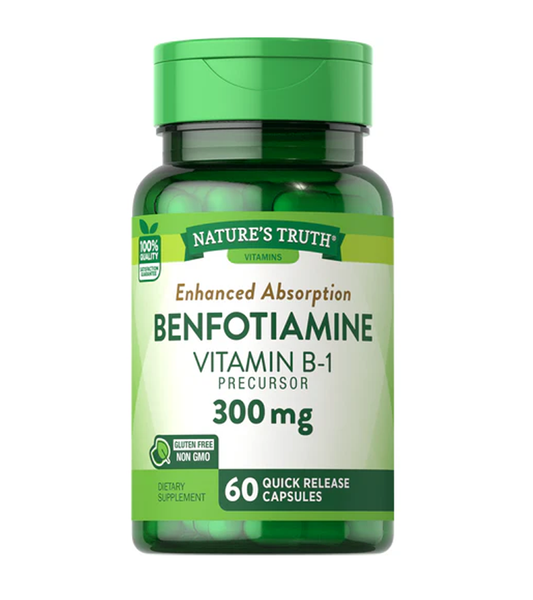 Benfotiamine Vitamin B-1 300 mg - Enhanced Absorption - 60 Capsules