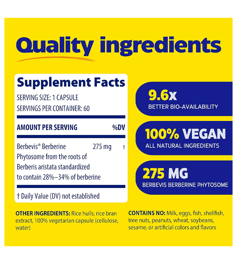 Berberine Phytosome, Better Bioavailability - 60 Capsules