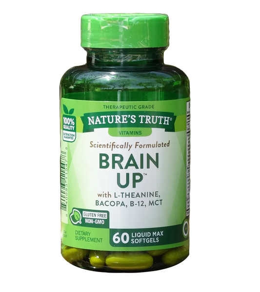 Brain Up with L-Theanine, Bacopa, B-12, MCT - 60 Liquid Max Softgels