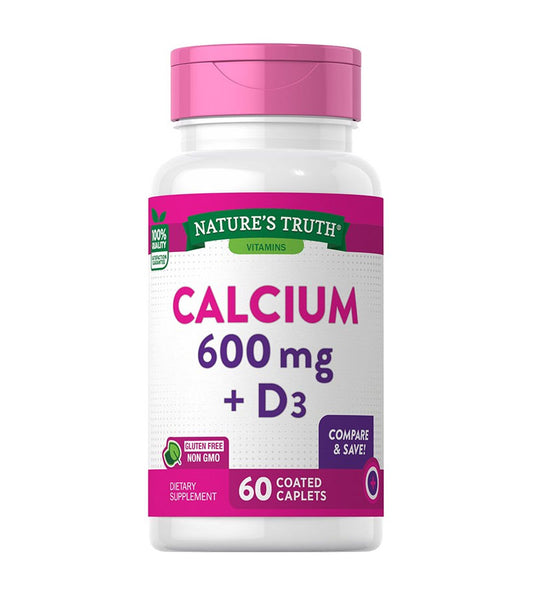 Calcium 600 mg plus Vitamin D3 - 60 Coated Caplets
