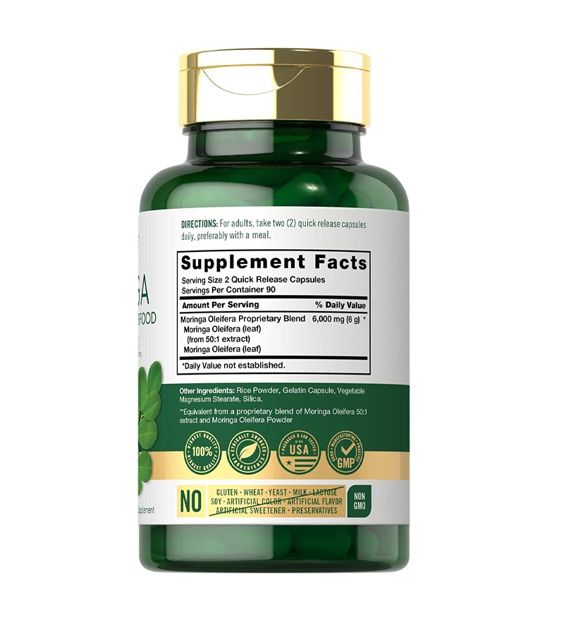 Carlyle Moringa Complete Green Superfood 6000 mg - 180 Capsules