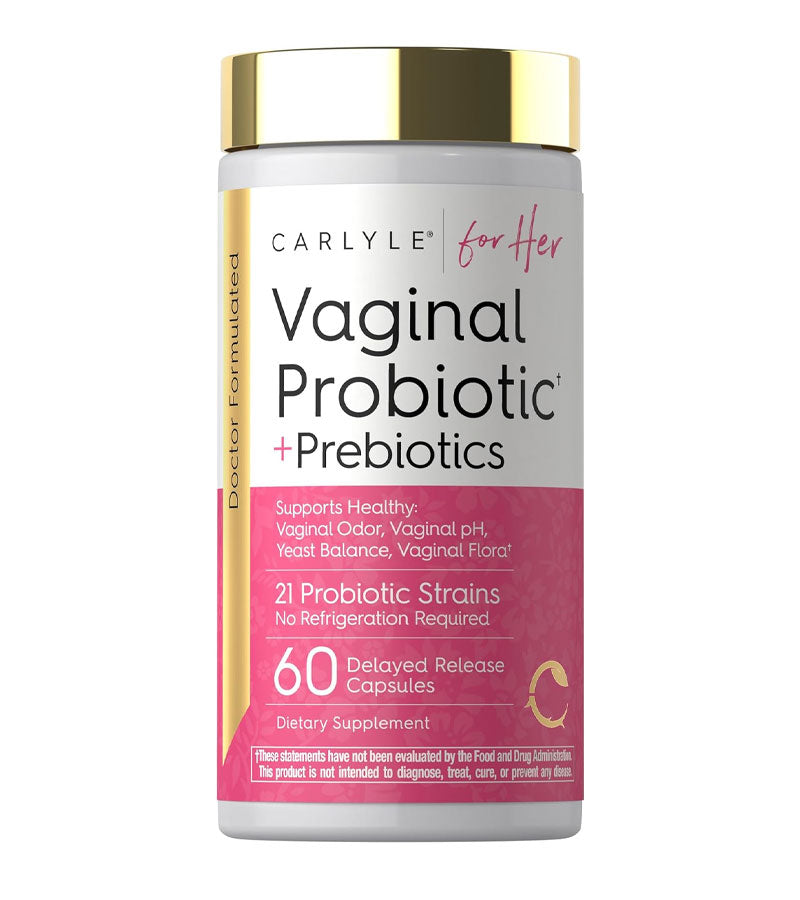 Carlyle Women's Vaginal Probiotics with Prebiotics For Feminine Health and PH Balance Support - 60 Capsules