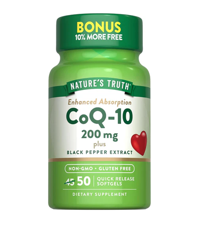 CoQ10 200mg With Black Pepper Extract - 50 Softgels