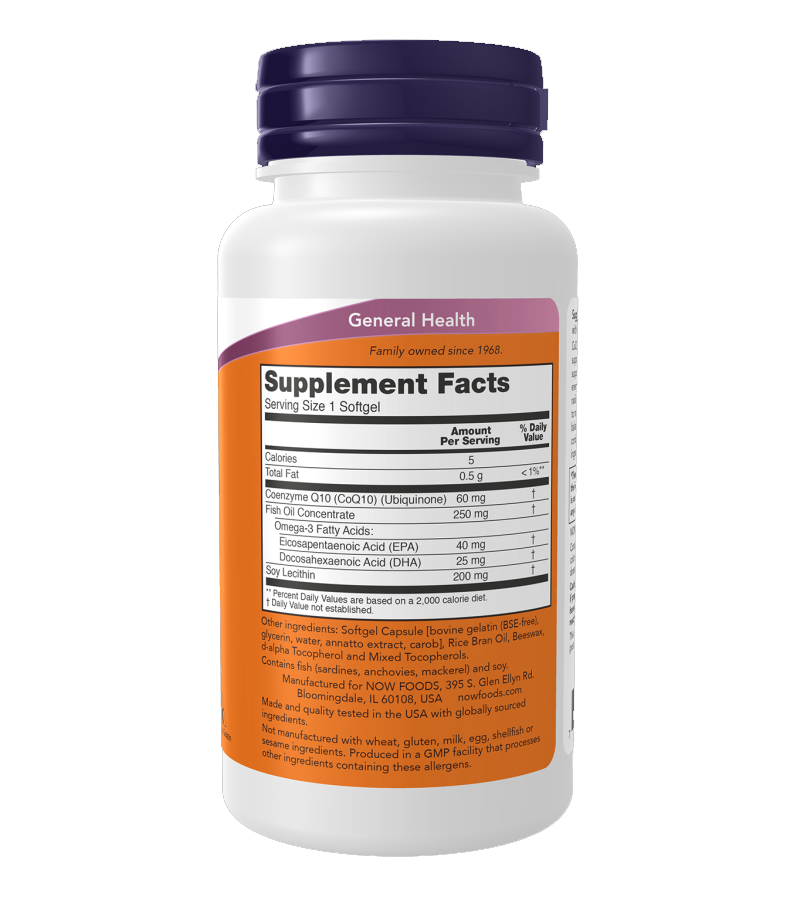 CoQ10 60 mg + Fish Oil - 60 Softgels