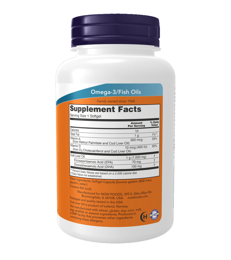 Cod Liver Oil, Extra Strength 1000 mg - 90 Softgels
