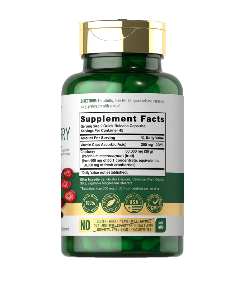Cranberry Supplement 30,000mg - 90 Capsules
