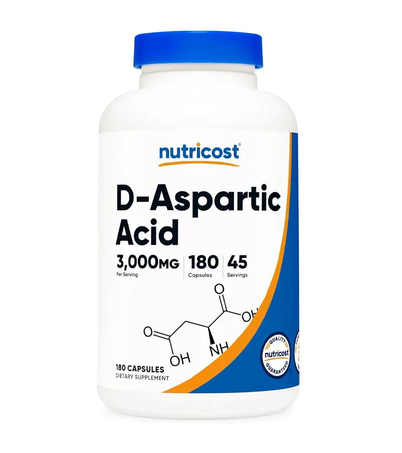 D-Aspartic Acid DAA Capsules - 3000mg Per Serving - 180 Capsules