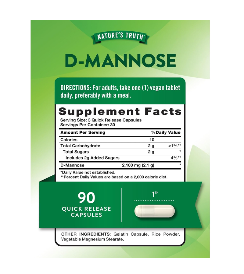 D-Mannose - Urinary Tract Health 2100 mg - 90 Capsules