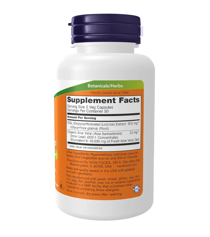 DGL with Aloe Vera - 100 Veg Capsules