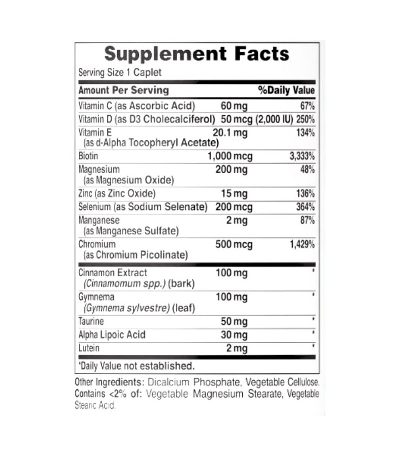 Diabetic Support Formula - 60 Caplets