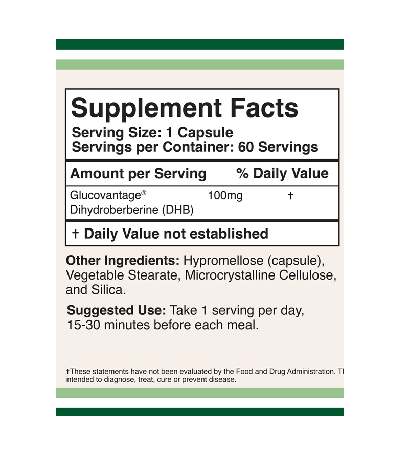 Dihydro Berberine Supplement - 60 Capsules