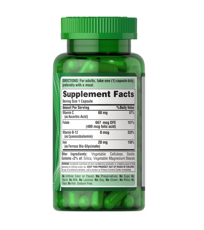 Easy Iron 28 mg (Iron Glycinate) - 90 Capsules