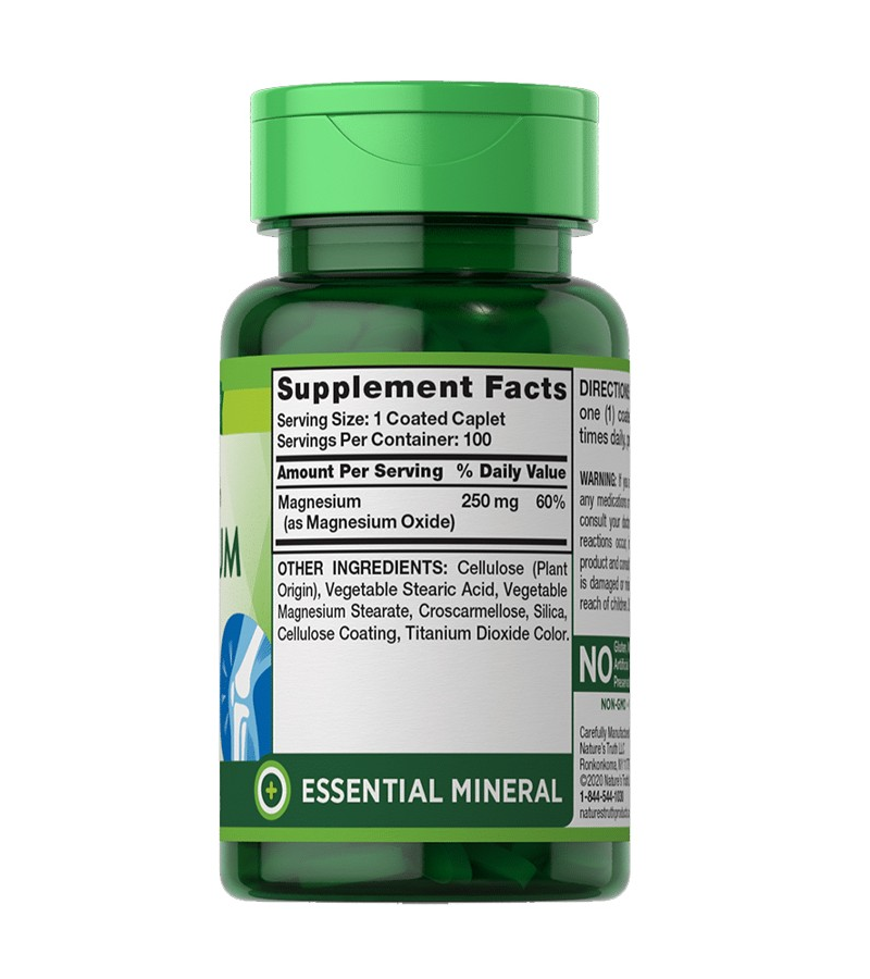 Extra Strength Magnesium 250 mg 100 Coated Caplets