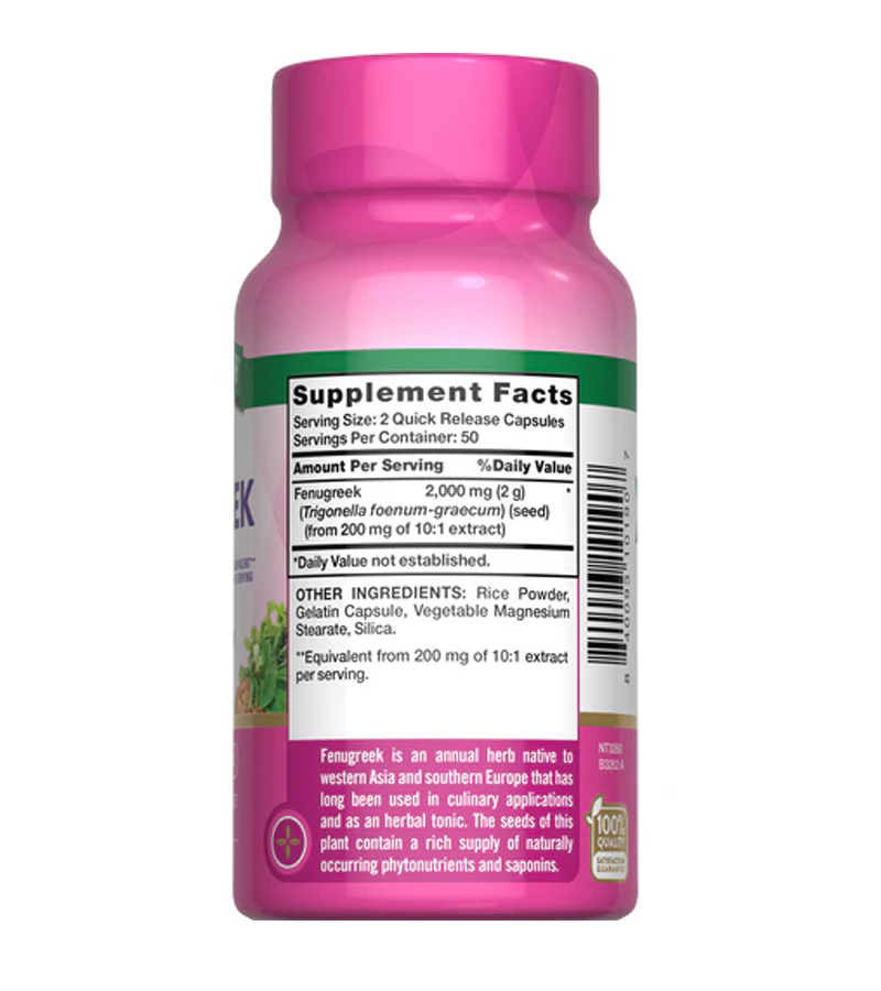 Fenugreek 2000 mg - 100 Quick Release Capsules