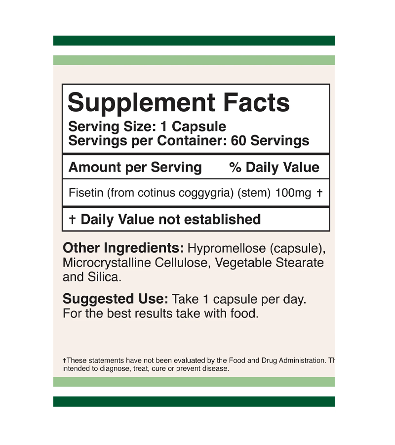 Fisetin Supplement 100 mg - 60 Capsules
