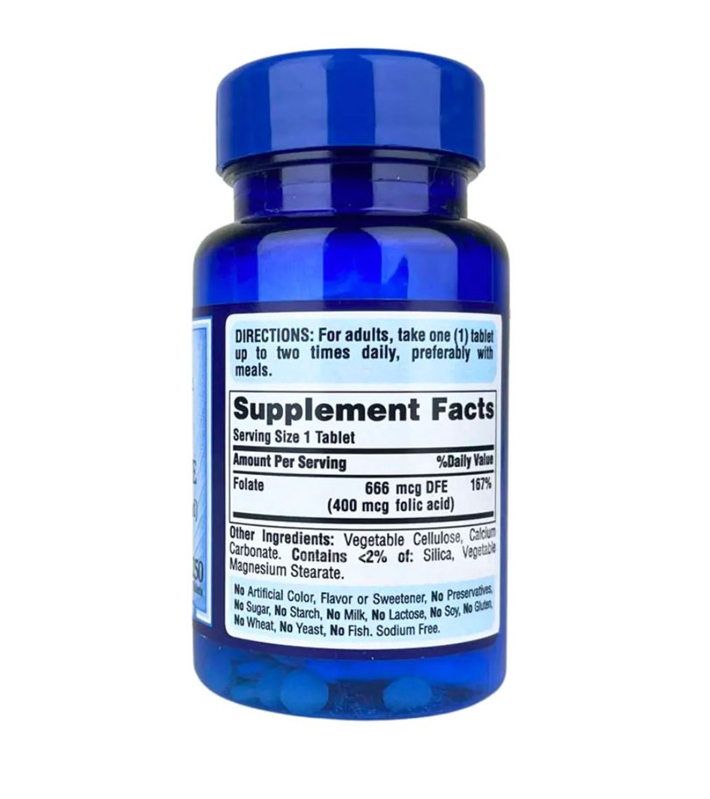 Folic Acid 400 mcg - 250 Tablets