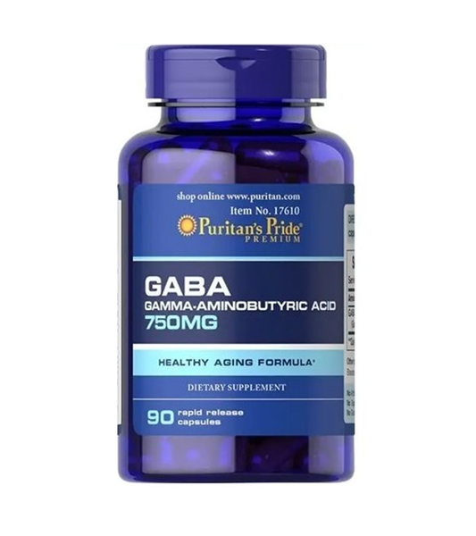 GABA (Gamma Aminobutyric Acid) 750 mg - 90 Capsules