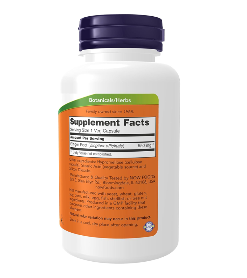 Ginger Root 550 mg - 100 Veg Capsules