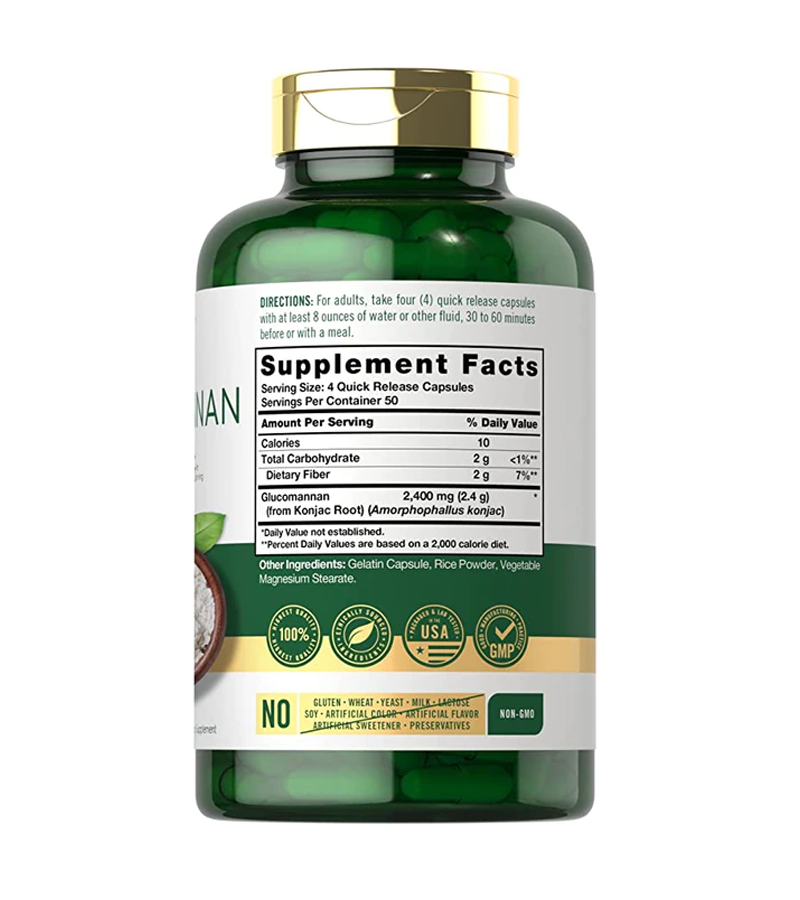 Glucomannan 2400mg - 200 Capsules