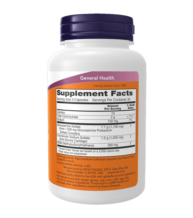 Glucosamine 500 + chondroitin 400 + MSM - 90 Capsules