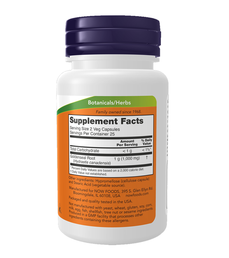 Goldenseal Root 500 mg - 50 Veg Capsules