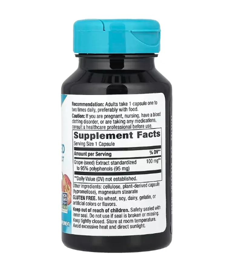 Grape Seed Premium Extract, 100 mg - 60 Vegan Capsules